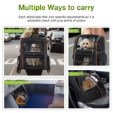 Lekebaby XL Expandable Pet Carrier Backpack for Cats & Small Dogs, Black