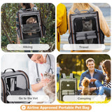 Lekebaby XL Expandable Pet Carrier Backpack for Cats & Small Dogs, Gray
