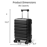 Lekebaby 18 Inch Expandable Hard Shell Spinner Suitcase, Black, 30L