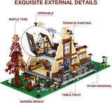 Ponhog A-Frame Cabin Building Set - Wooden House Mini Bricks Toy Display Model Set for Adult and Teen Toy building blocks (1917 Pcs, Not Compatible with Lego)