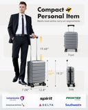 Lekebaby 16 Inch Hard Shell Spinner Suitcase, Silver Gray