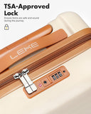 Lekebaby 16 Inch Hard Shell Spinner Suitcase, Cream & Tan
