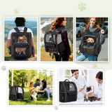 Lekebaby Expandable Pet Carrier Backpack for Cats & Small Dogs, Black