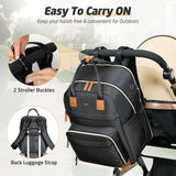 Lekebaby Expandable Diaper Bag Backpack, Black, 25L–37L