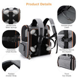 Lekebaby XL Expandable Pet Carrier Backpack for Cats & Small Dogs, Gray