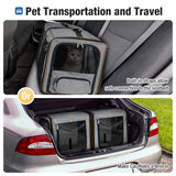 Lekebaby 2-in-1 Double Pet Carrier for Cats & Small Dogs, Gray