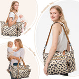 Lekebaby Large Capacity Quilted Diaper Bag with Changing Pad Animal