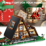 Ponhog A-Frame Cabin Building Set - Wooden House Mini Bricks Toy Display Model Set for Adult and Teen Toy building blocks (1917 Pcs, Not Compatible with Lego)