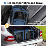Lekebaby 2-in-1 Double Pet Carrier for Cats & Small Dogs, Blue