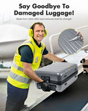 Lekebaby 16 Inch Hard Shell Spinner Suitcase, Silver Gray