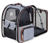 Large Cat Backpack Carrier Expandable Pet Carrier Backpack for Small Dogs Medium Cats Fit Up to 18 Lbs, Dog Carrier Backpack,Puppy Backpack Carrier, Striped
