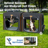 Lekebaby 2-in-1 Double Pet Carrier for Cats & Small Dogs, Black