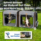 Lekebaby 2-in-1 Double Pet Carrier for Cats & Small Dogs, Gray