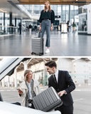 Lekebaby 16 Inch Hard Shell Spinner Suitcase, Silver Gray