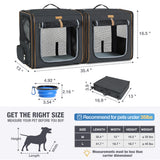 Lekebaby 2-in-1 Double Pet Carrier for Cats & Small Dogs, Black