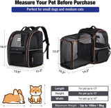 Lekebaby Expandable Pet Carrier Backpack for Cats & Small Dogs, Black
