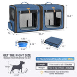 Lekebaby 2-in-1 Double Pet Carrier for Cats & Small Dogs, Blue