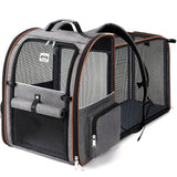 Lekebaby Expandable Pet Carrier Backpack for Cats & Small Dogs, Gray