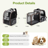 Lekebaby XL Expandable Pet Carrier Backpack for Cats & Small Dogs, Gray