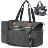 Lekebaby Large Capacity Quilted Diaper Bag with Changing Pad Deep Gray