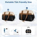 Lekebaby 25L Travel & Gym Duffel Bag with Shoe Compartment, Beige and Brown