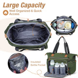 Lekebaby Large Capacity Quilted Diaper Bag with Changing Pad Green