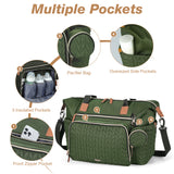 Lekebaby Large Capacity Quilted Diaper Bag with Changing Pad Green