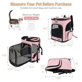 Lekersky Cat Backpack Expandable Pet Carrier Backpack for Small Cats and Dogs, Airline-Approved Foldable Dog Carrier Backpack with Inner Safety Leash, Grey