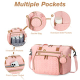 Lekebaby Large Capacity Quilted Diaper Bag with Changing Pad Pink
