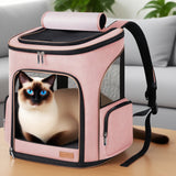 Lekersky Cat Backpack Expandable Pet Carrier Backpack for Small Cats and Dogs, Airline-Approved Foldable Dog Carrier Backpack with Inner Safety Leash, Grey