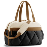 Lekebaby 39L Travel & Gym Duffel Bag with Shoe Compartment, Beige and Brown