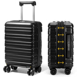 Lekebaby 18 Inch Expandable Hard Shell Spinner Suitcase, Black, 30L