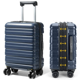 Lekebaby 18 Inch Expandable Hard Shell Spinner Suitcase, Navy Blue, 30L