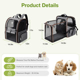 Lekespring Large Cat Backpack Carrier Expandable Pet Carrier Backpack for Small Dogs Medium Cats Fit Up to 18 Lbs, Dog Backpack Carrier, Foldable Puppy Backpack Carrier for Travel, Hiking,Grey