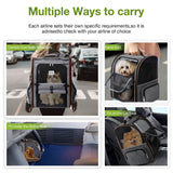 Lekespring Large Cat Backpack Carrier Expandable Pet Carrier Backpack for Small Dogs Medium Cats Fit Up to 18 Lbs, Dog Backpack Carrier, Foldable Puppy Backpack Carrier for Travel, Hiking,Grey