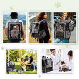 Lekespring Large Cat Backpack Carrier Expandable Pet Carrier Backpack for Small Dogs Medium Cats Fit Up to 18 Lbs, Dog Backpack Carrier, Foldable Puppy Backpack Carrier for Travel, Hiking,Grey