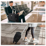 Lekesky Rolling Laptop Bag 15.6 Inch Carry-On Luggage with Wheels, Water Resistant Briefcase for Travel - Black