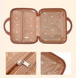 Lekebobor suitcase 14 " Small Hard Shell Cosmetic Case Travel Hand Luggage Portable Carrying Makeup Case Suitcase