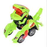 Transforming Dinosaur LED Car Dinosaur Transform Car Toy Automatic Dino Dinosaur Transformer Toy Car for Kids 3+ Years Old