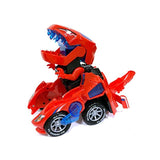 Transforming Dinosaur LED Car Dinosaur Transform Car Toy Automatic Dino Dinosaur Transformer Toy Car for Kids 3+ Years Old