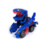 Transforming Dinosaur LED Car Dinosaur Transform Car Toy Automatic Dino Dinosaur Transformer Toy Car for Kids 3+ Years Old