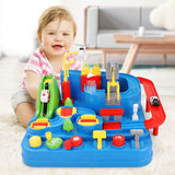 27cm Racing Rail Car Model Racing Educational Toys Children Track Car Adventure Game Brain Game Mechanical Interactive Train Toy