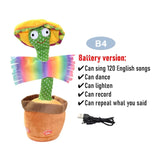Dancing Cactus Repeat Talking Toy Electronic Plush Toys Can Sing Record Lighten Battery USB Charging Early Education Funny Gift