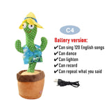 Dancing Cactus Repeat Talking Toy Electronic Plush Toys Can Sing Record Lighten Battery USB Charging Early Education Funny Gift