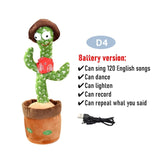 Dancing Cactus Repeat Talking Toy Electronic Plush Toys Can Sing Record Lighten Battery USB Charging Early Education Funny Gift