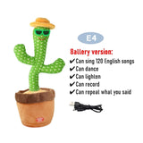Dancing Cactus Repeat Talking Toy Electronic Plush Toys Can Sing Record Lighten Battery USB Charging Early Education Funny Gift