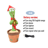 Dancing Cactus Repeat Talking Toy Electronic Plush Toys Can Sing Record Lighten Battery USB Charging Early Education Funny Gift