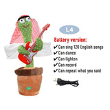 Dancing Cactus Repeat Talking Toy Electronic Plush Toys Can Sing Record Lighten Battery USB Charging Early Education Funny Gift