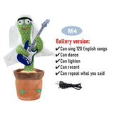 Dancing Cactus Repeat Talking Toy Electronic Plush Toys Can Sing Record Lighten Battery USB Charging Early Education Funny Gift