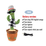 Dancing Cactus Repeat Talking Toy Electronic Plush Toys Can Sing Record Lighten Battery USB Charging Early Education Funny Gift